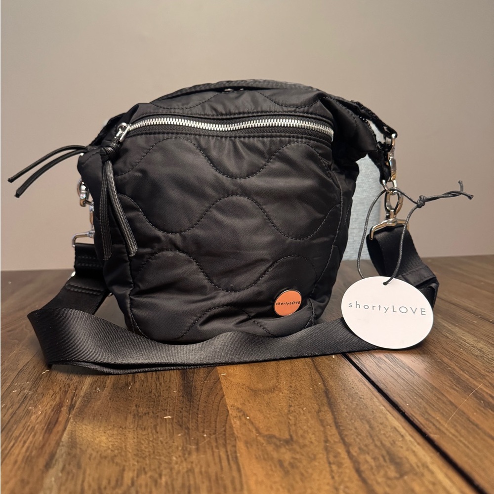 Black Shorty Love ‘marcel’ quilted crossbody bucket bag